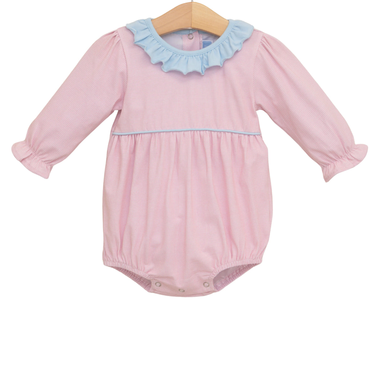 Amelia Bubble Light Pink Microgingham/Light Blue