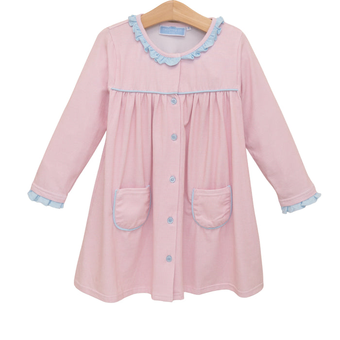 Amelia Dress Light Pink Microgingham/Light Blue