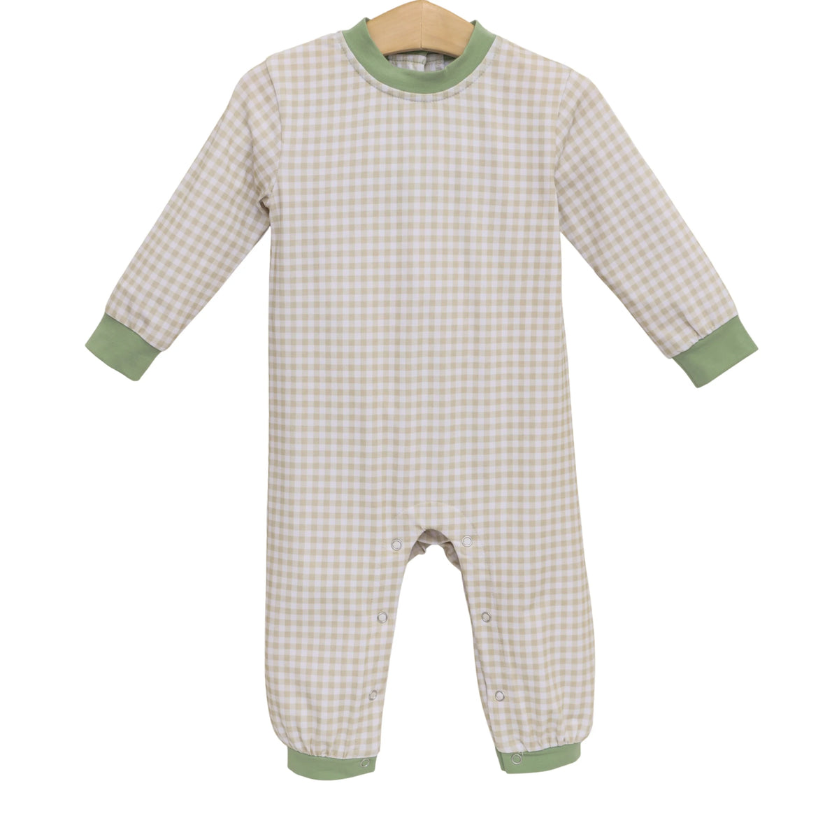 Miller Romper Khaki Gingham/Sage