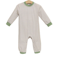 Miller Romper Khaki Gingham/Sage