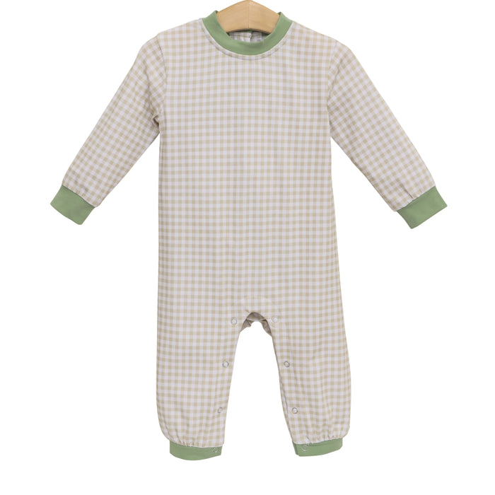 Miller Romper Khaki Gingham/Sage