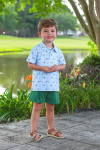 DUCKS IN A ROW POLO SHORT SET