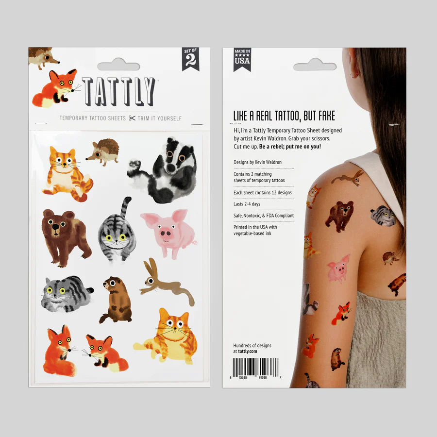 TATTLY FURRY FRIENDS SHEET TATTOO