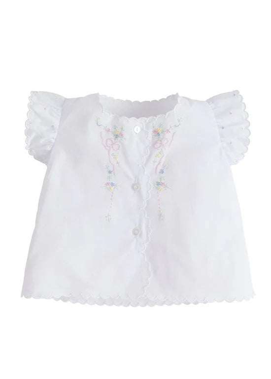 LITTLE ENGLISH TEA BLOUSE BOW & FLOWER