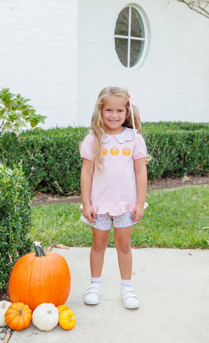 Pumpkin Floral Short Set