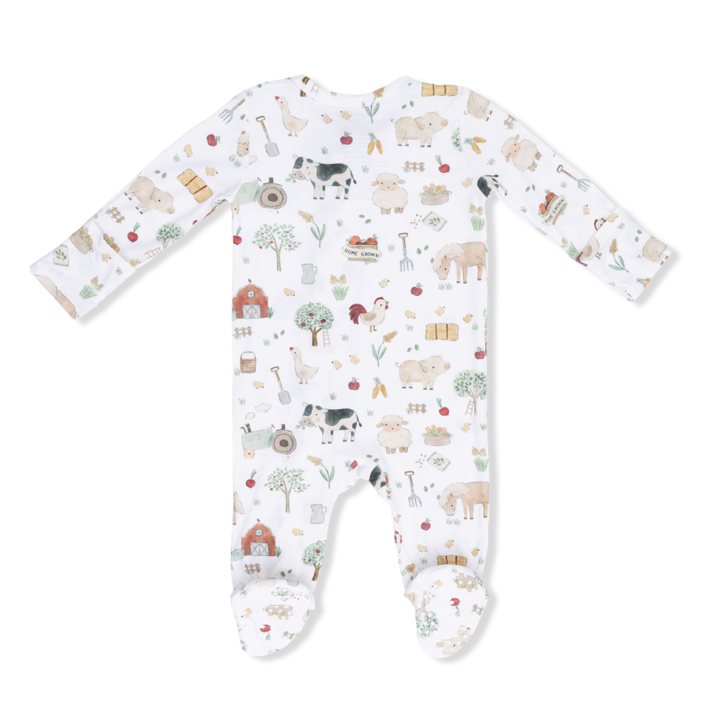 CUTE FARM ANIMALS UNI 2 WAY ZIPPER FOOTIE