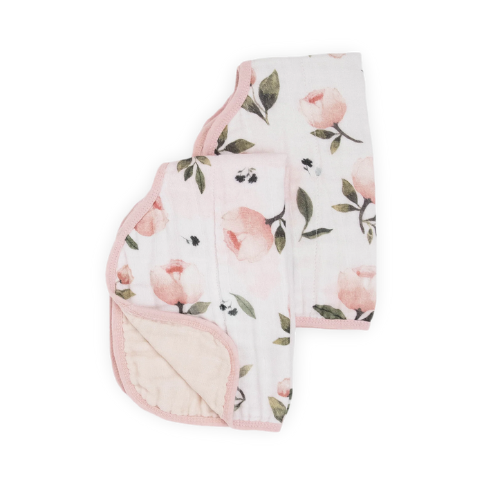 LITTLE UNICORN MUSLIN BURP CLOTH 2 PACK WATERCOLOR FLORET + ROSIE