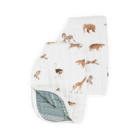 LITTLE UNICORN MUSLIN BURP CLOTH 2 PACK ANIMAL CRACKER + STILLWATER STITCH