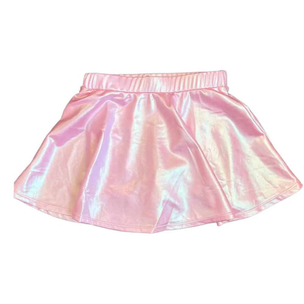 LULU BEBE ZOE METALLIC PINK SKORT