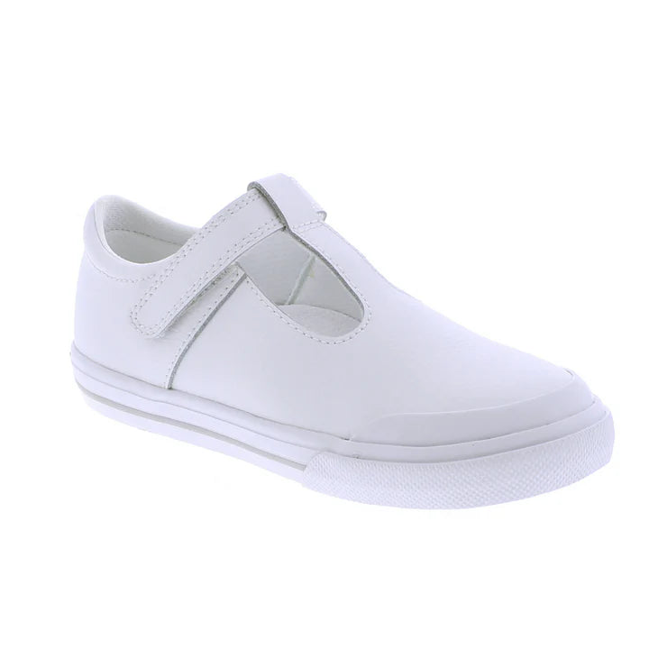 FOOTMATES DREW WHITE LEATHER GRAY RUBBER OUTSOLE