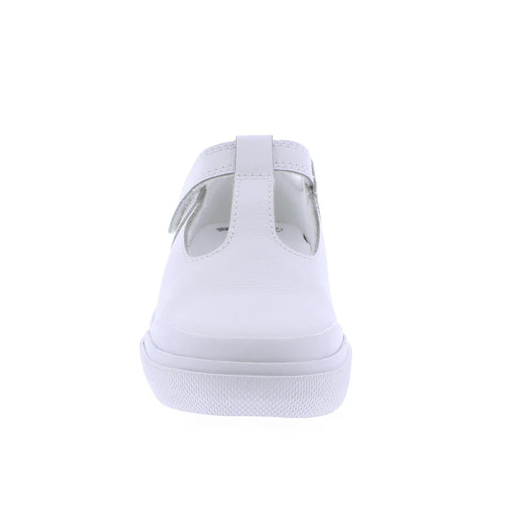 FOOTMATES DREW WHITE LEATHER GRAY RUBBER OUTSOLE