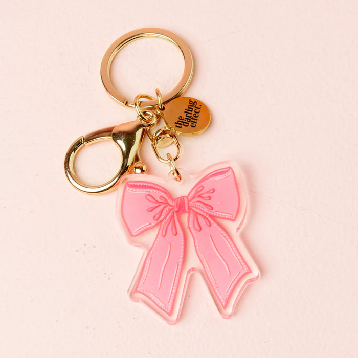 ACRYLIC KEYCHAIN BOW PINK