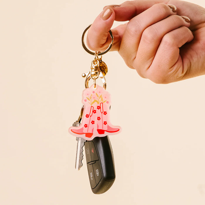 ACRYLIC KEYCHAIN COWGRIL BOOTS