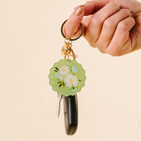 ACRYLIC KEYCHAIN DAINTY FLORAL SAGE