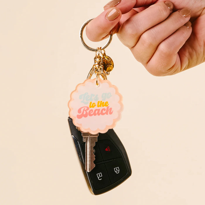 ACRYLIC KEYCHAIN LETS GO TOT THE BEACH