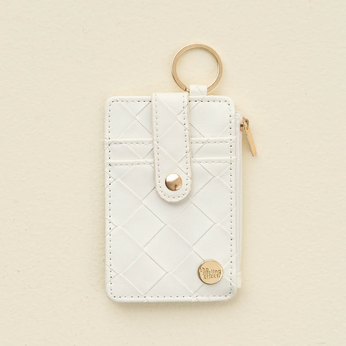 WOVEN KEYCHAIN WALLET WHITE