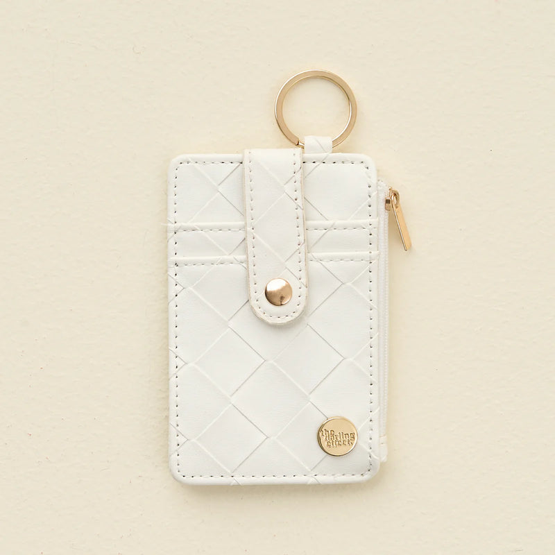 WOVEN KEYCHAIN WALLET WHITE