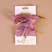 STEP IT UP SHOE LACES GINGHAM BURGUNDY