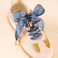 STEP IT UP SHOE LACES GINGHAM NAVY