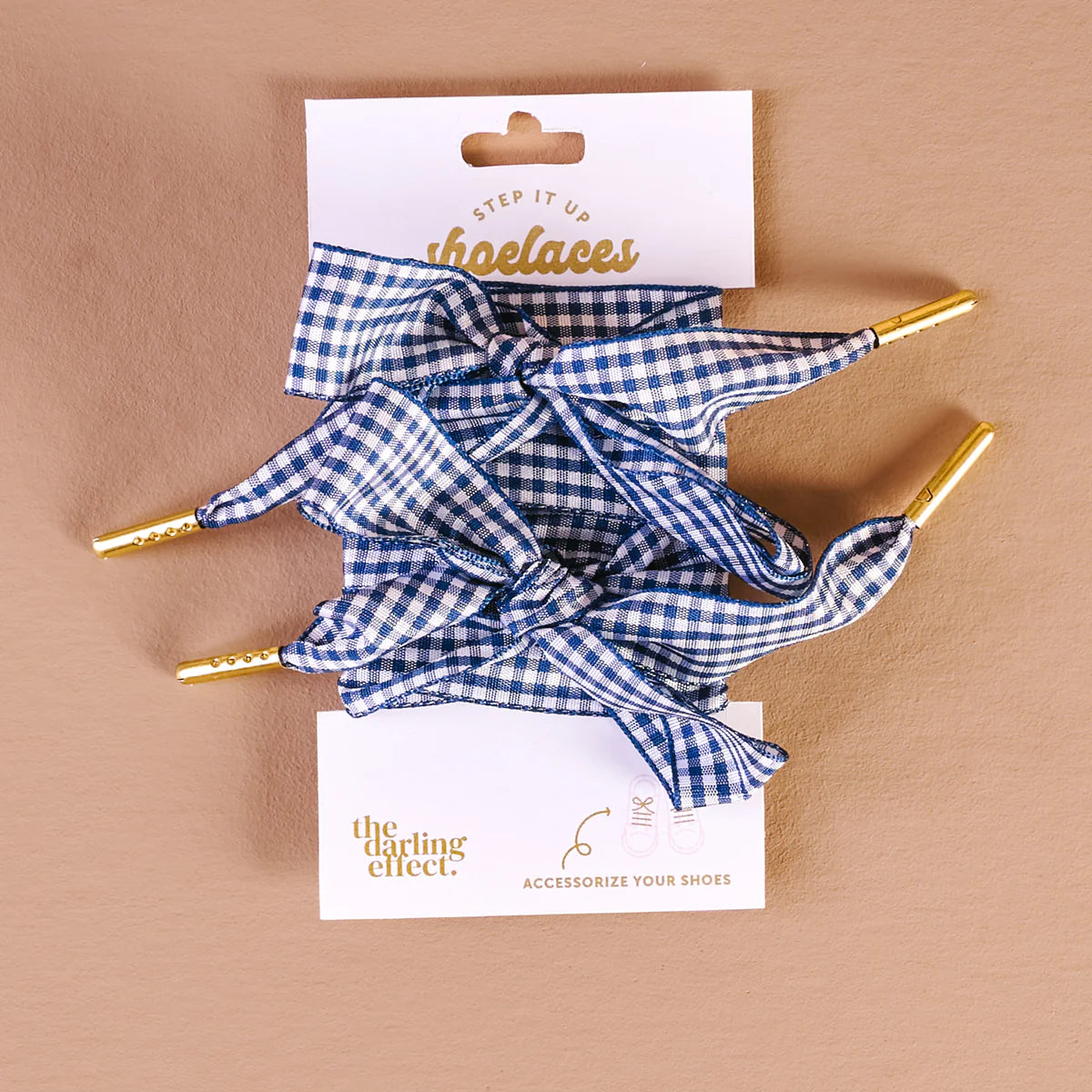 STEP IT UP SHOE LACES GINGHAM NAVY