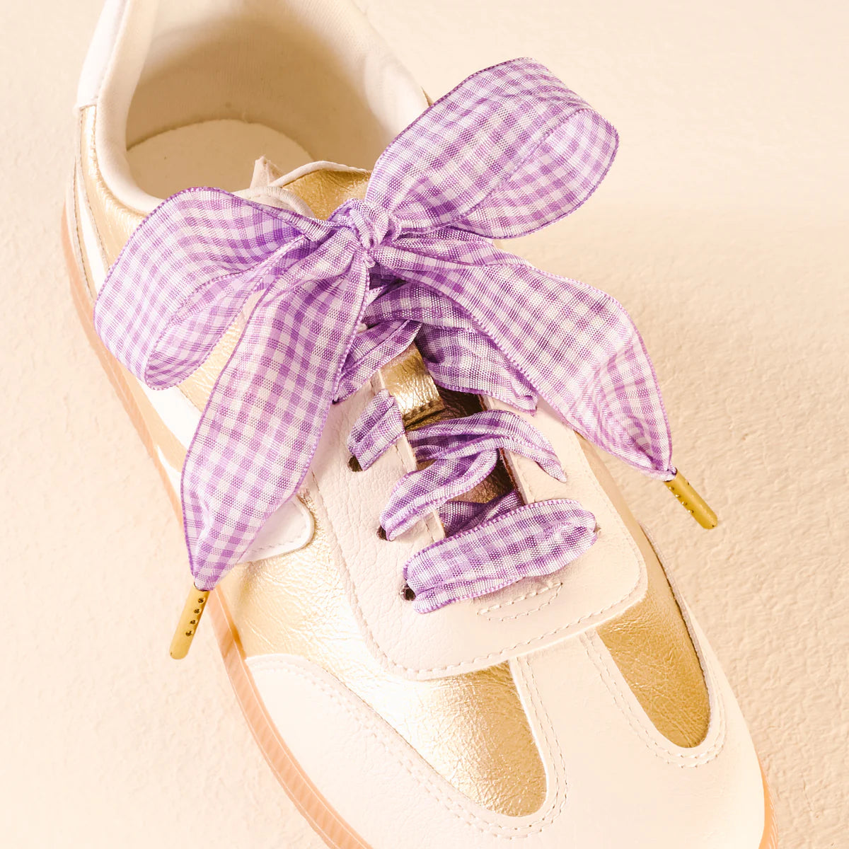 STEP IT UP SHOE LACES GINGHAM PURPLE