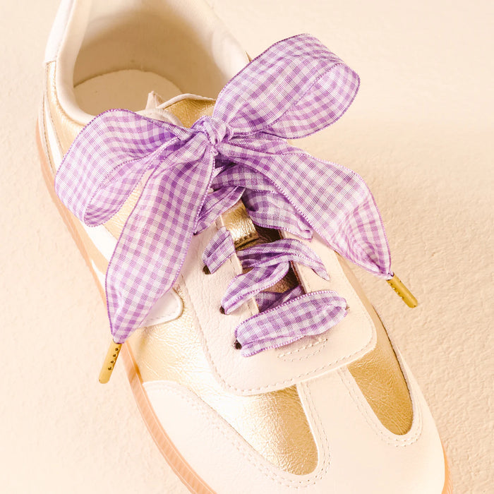 STEP IT UP SHOE LACES GINGHAM PURPLE