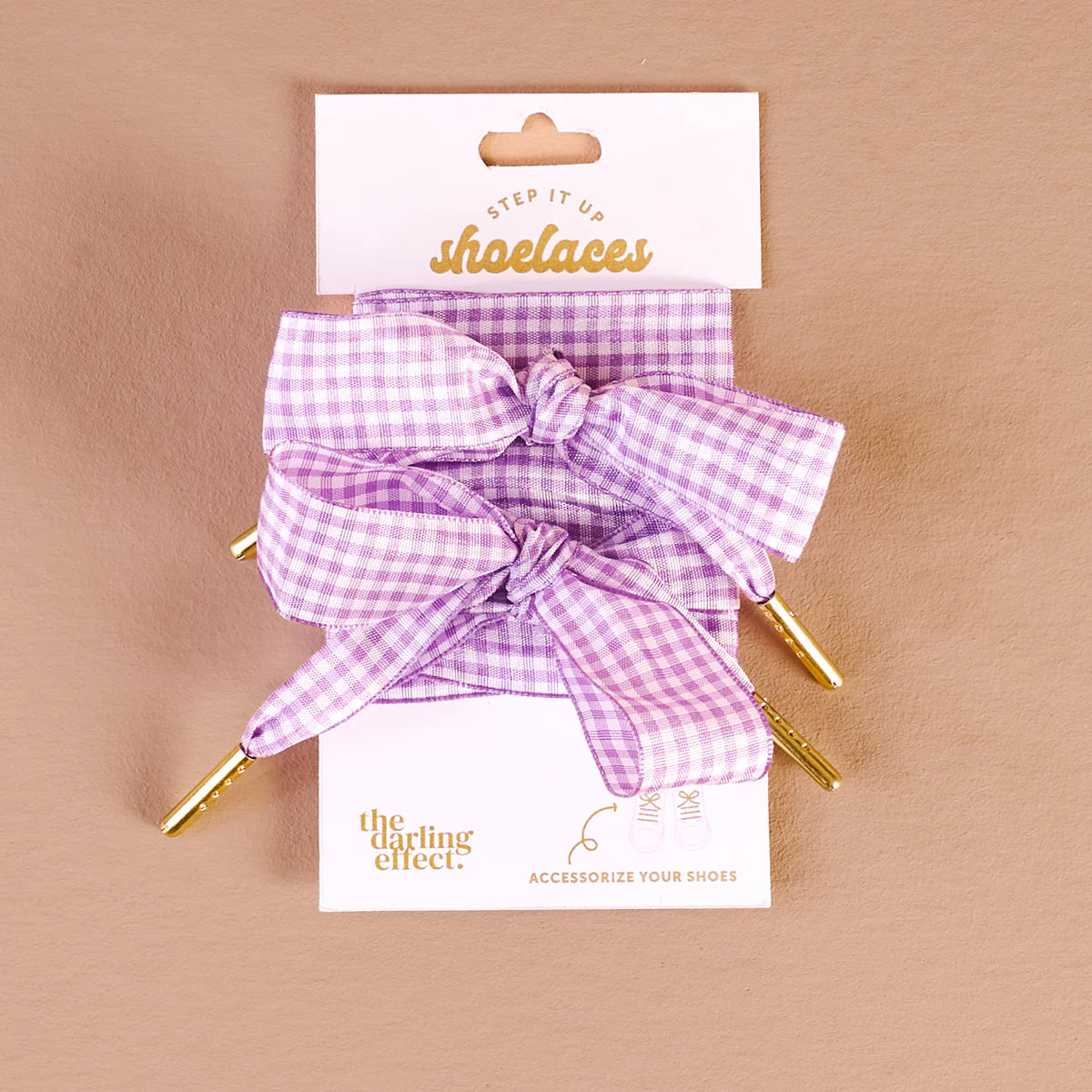 STEP IT UP SHOE LACES GINGHAM PURPLE