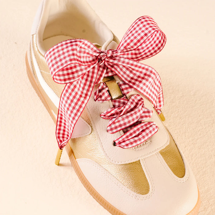 STEP IT UP SHOE LACES GINGHAM RED