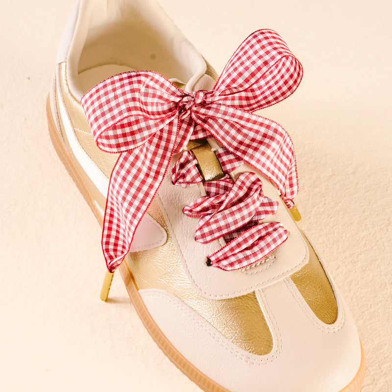 STEP IT UP SHOE LACES GINGHAM RED
