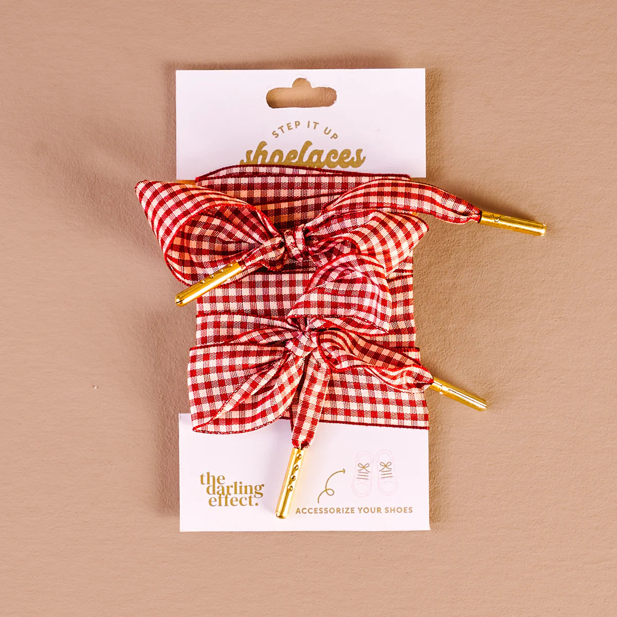 STEP IT UP SHOE LACES GINGHAM RED