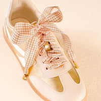 STEP IT UP SHOE LACES GINGHAM TAN