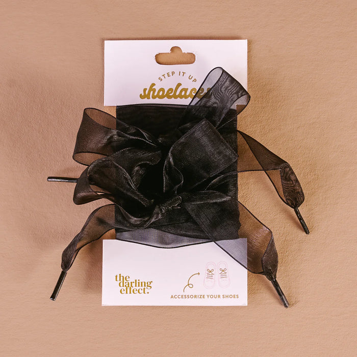 STEP IT UP SHOE LACES SHEER BLACK
