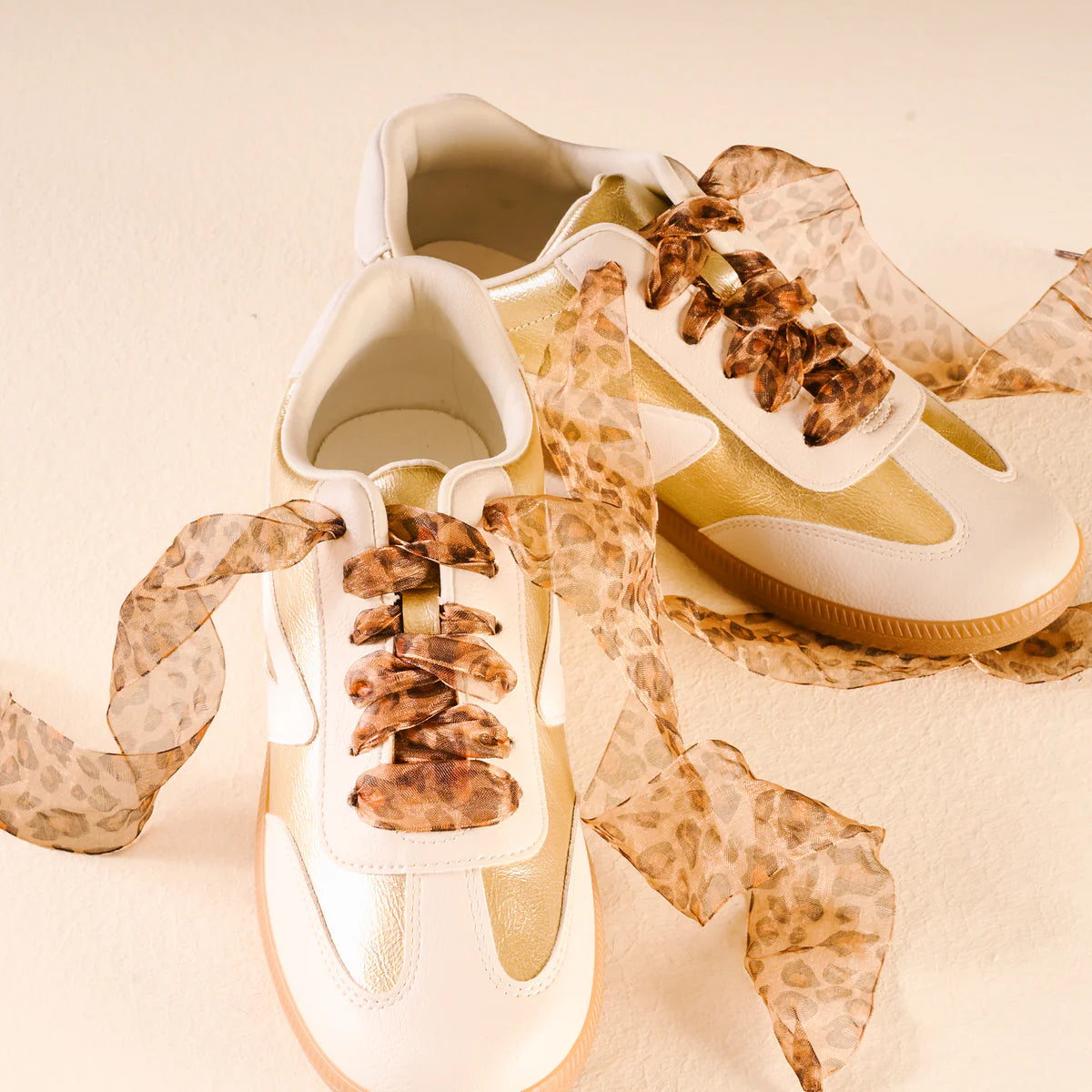 STEP IT UP SHOE LACES SHEER CHEETAH
