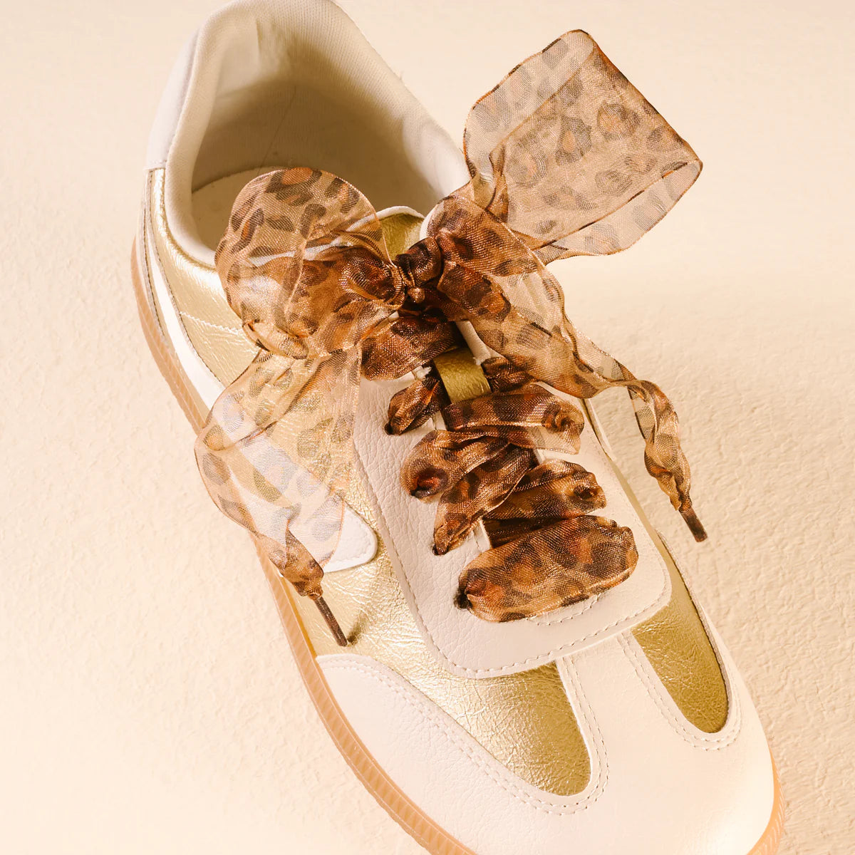 STEP IT UP SHOE LACES SHEER CHEETAH