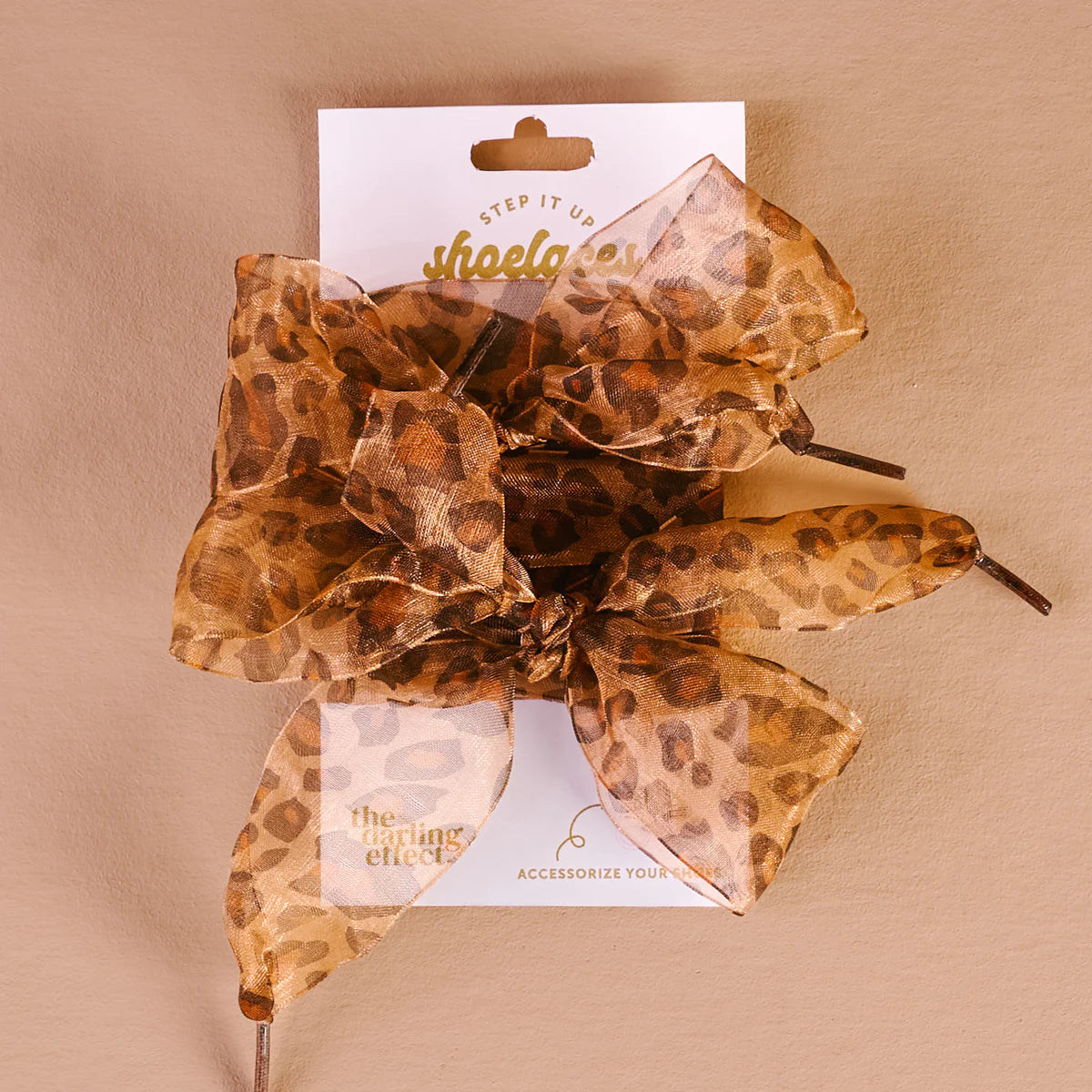 STEP IT UP SHOE LACES SHEER CHEETAH