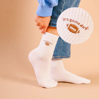 EMBROIDERED CREW SOCKS ITS GAME DAY