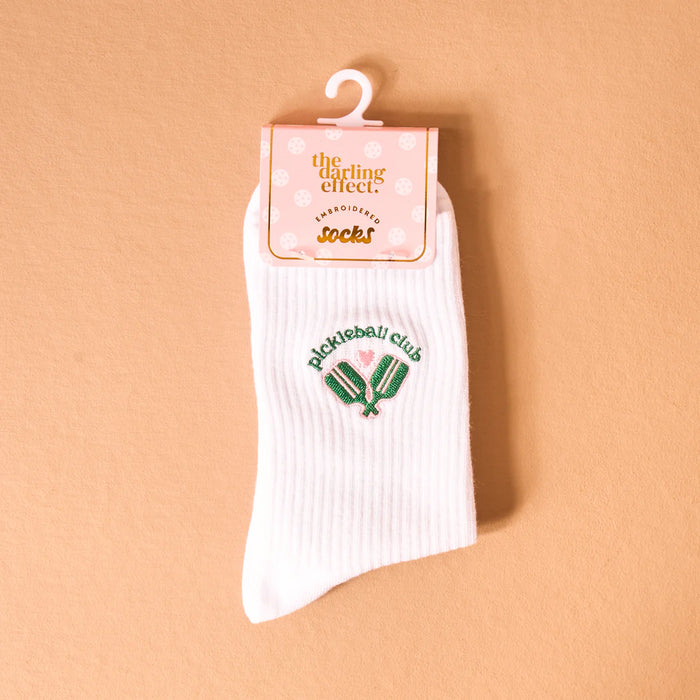 EMBROIDERED CREW SOCKS PICKLEBALL