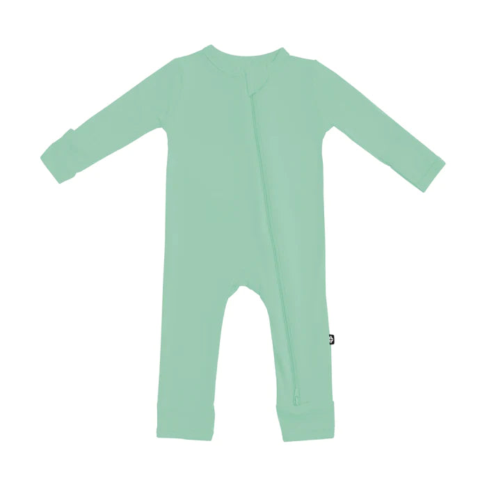 KYTE BABY ZIPPERED ROMPER IN WASABI