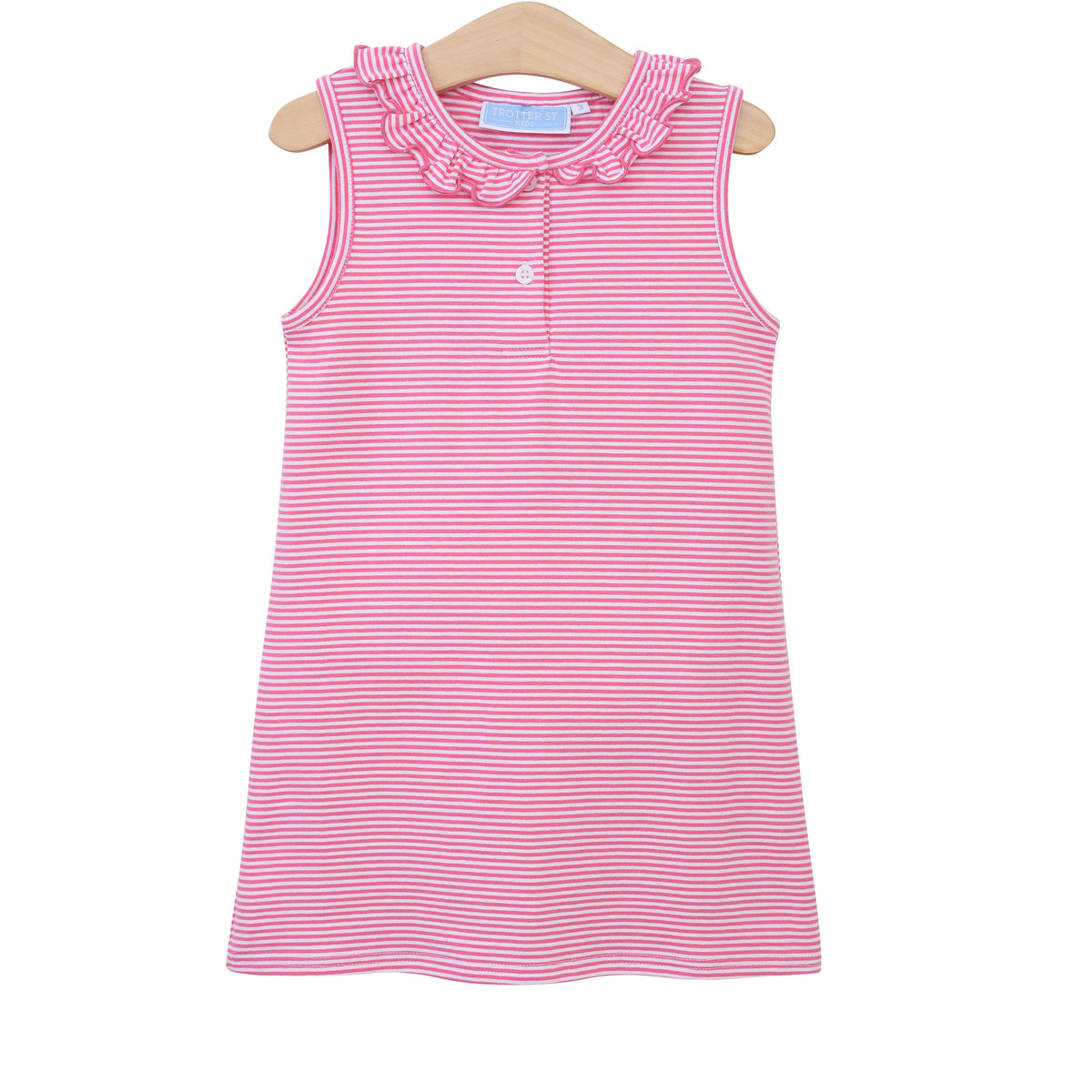 TROTTER STREET NORA DRESS LIGHT PINK STRIPE