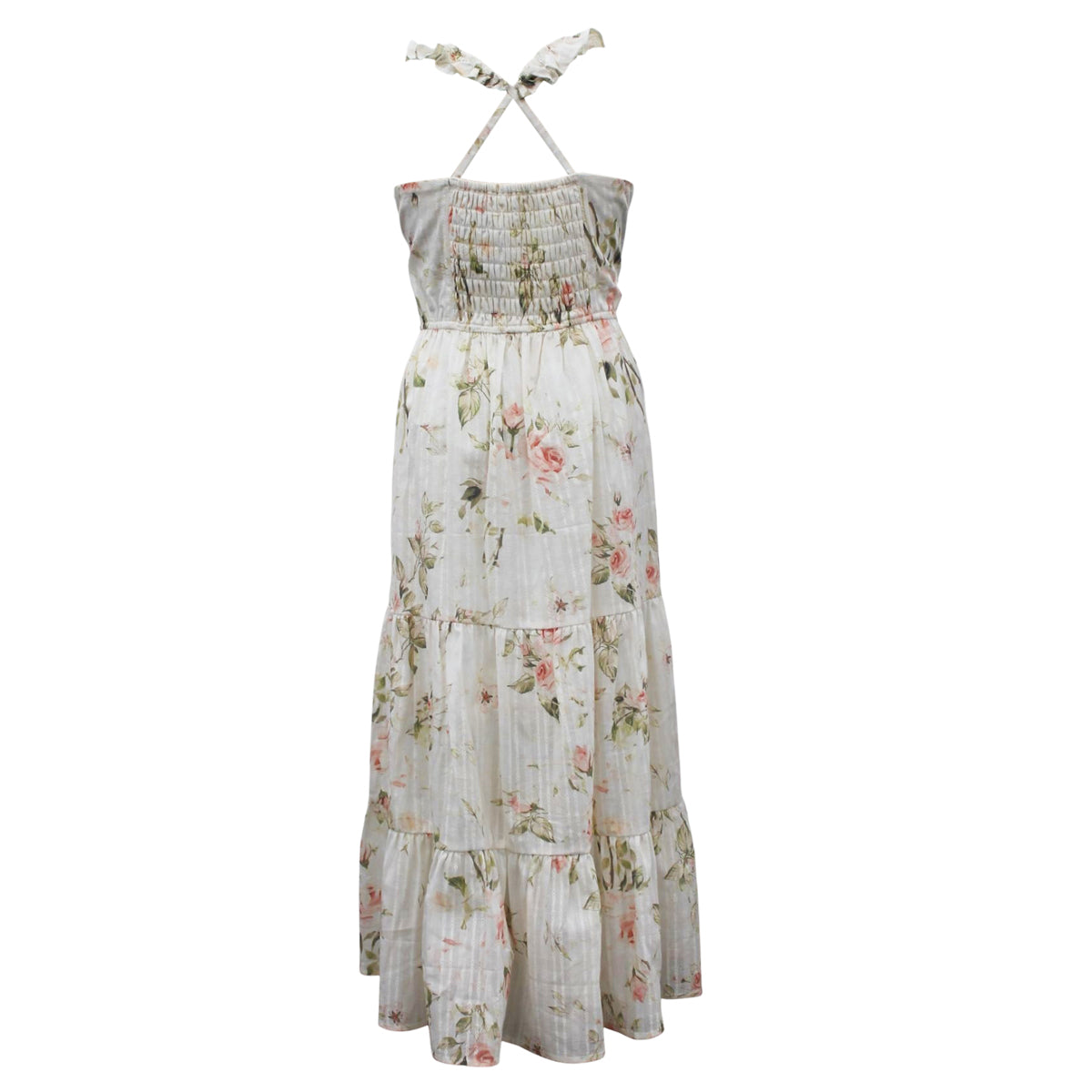 Emma Maxi Ruffle Shoulder Blush