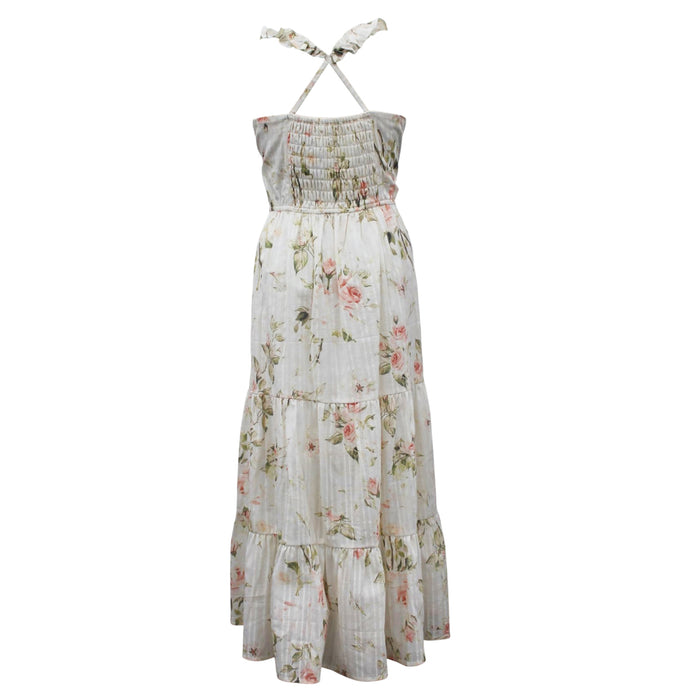 Emma Maxi Ruffle Shoulder Blush
