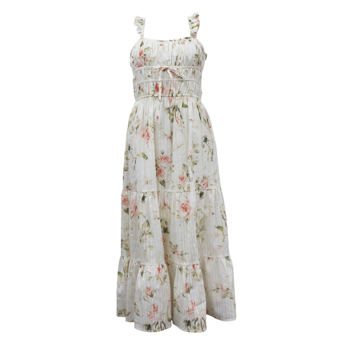 Emma Maxi Ruffle Shoulder Blush
