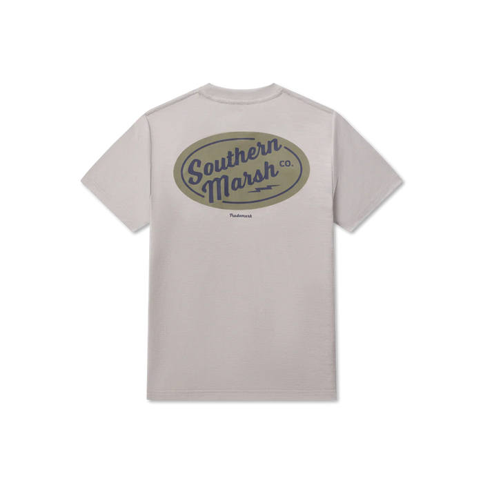 SOUTHERN MARSH FIELDTEC PRO HEATHERED TEE LIT UP LIGHT GREY