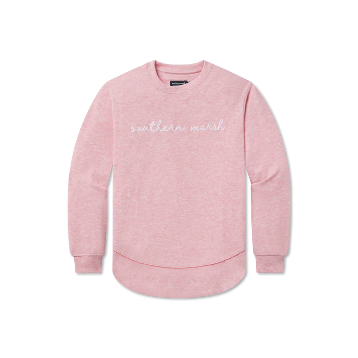 SOUTHERN MARSH YOUTH TERRA TEXTURED VINTAGE SWEATER PINK