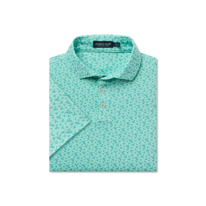 FLYLINE PERFORMANCE POLO IN FLIGHT ANTIUGA BLUE