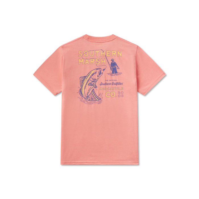 SOUTHERN MARSH YOUTH SEAWASH TEE RETRO REDFISH CORAL