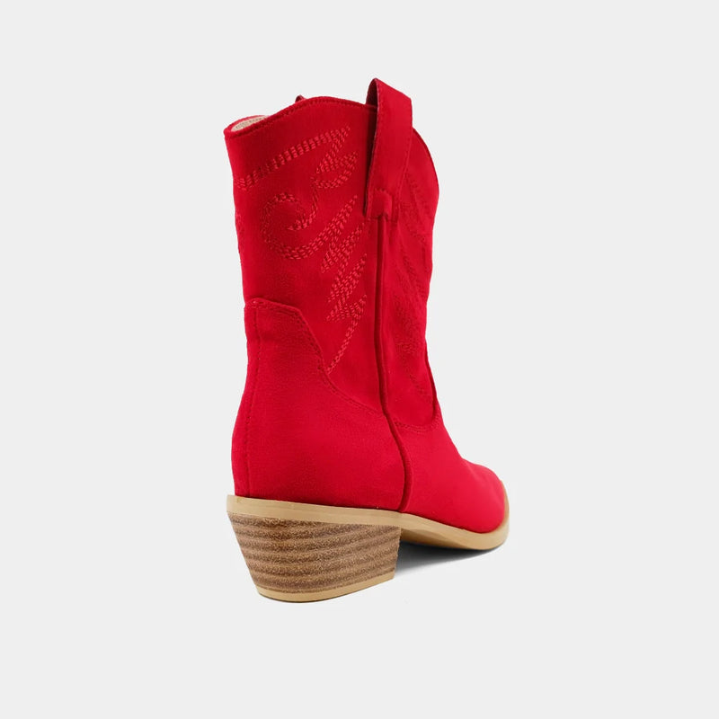 SHUSHOP ZAHARA KIDS RED SUEDE BOOT