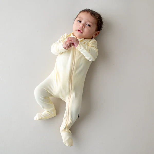 BABY ZIPPERED FOOTIE CHAMOMILE