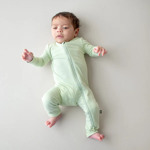 ZIPPERED ROMPER IN BASIL