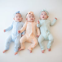 KYTE BABY ZIPPERED ROMPER IN DEW